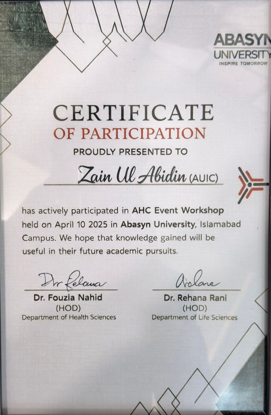 Dr Zain Ul Abidin